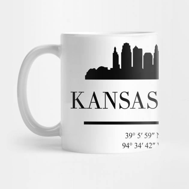 KANSAS CITY MISSOURI BLACK SILHOUETTE SKYLINE ART by deificusArt